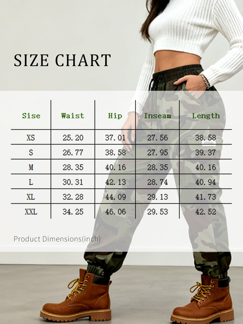Women's Tapered Cargo Pants with Elastic Drawstring Waist, Lightweight Quick-Dry Outdoor Style in Three Colors and Sizes XS to XXL