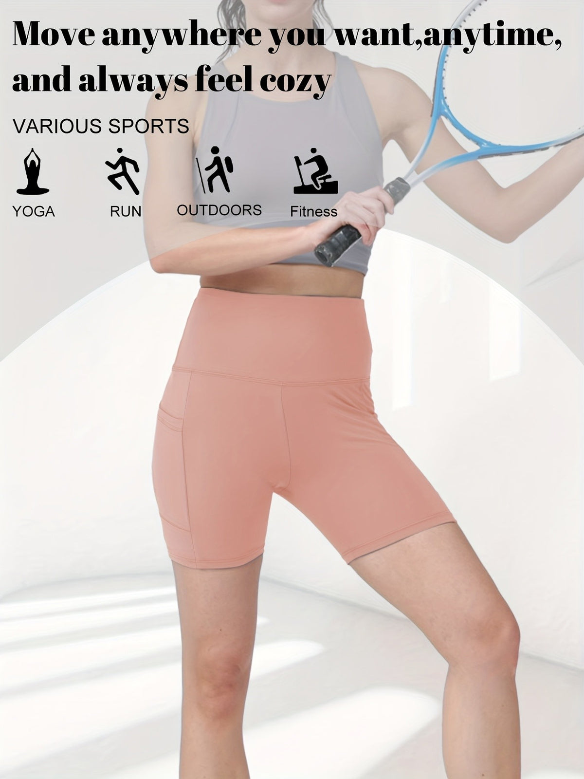 Stretch Yoga Shorts for Women with High-Waisted Design, Black or Dark Gray Workout Bottoms for Fitness, Running and Casual Wear, Sizes S–XXL