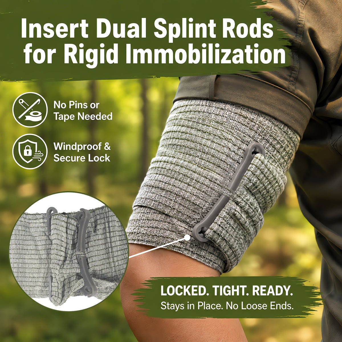 4-Inch Emergency Trauma Bandages, Vacuum-Sealed First Aid Supply Refills in 3-Pack or 6-Pack Options for Home and Outdoor Preparedness