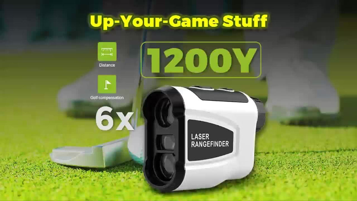 1200-Yard Golf Rangefinder LAB12 with 6.5x Magnification, Slope Compensation and Flag Lock, White USB Rechargeable Outdoor Accessory