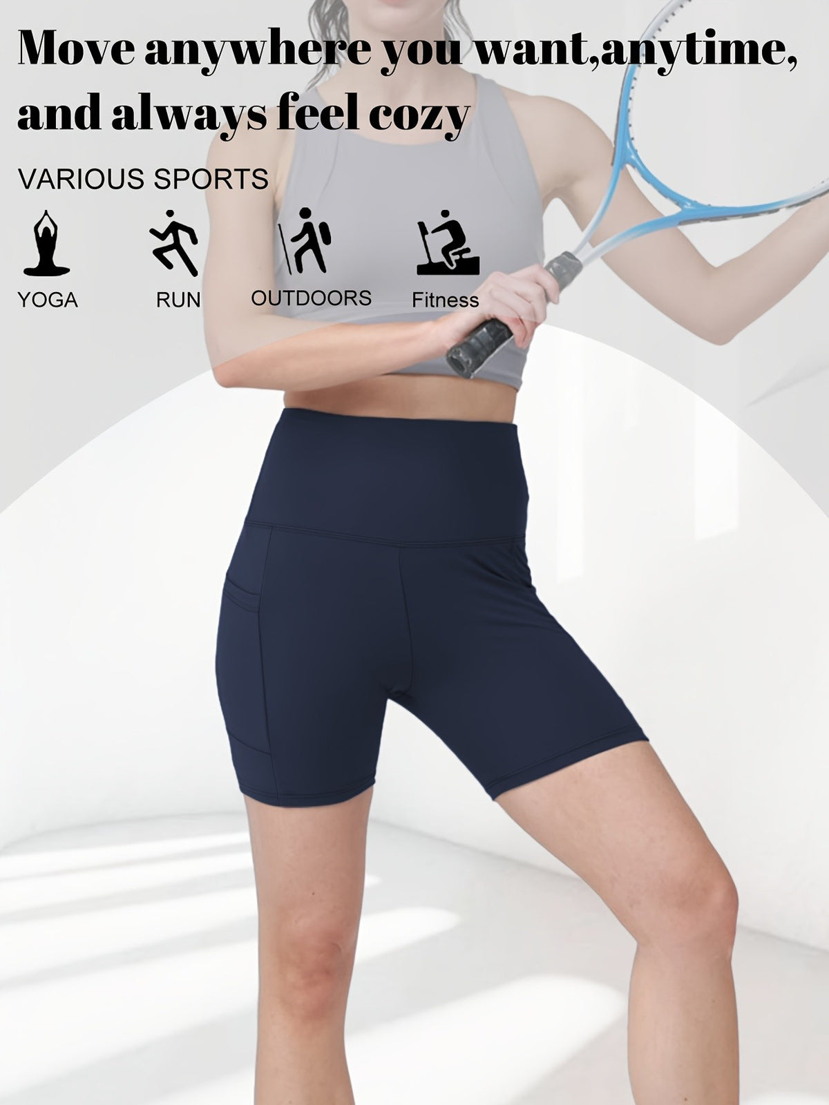 Stretch Yoga Shorts for Women with High-Waisted Design, Black or Dark Gray Workout Bottoms for Fitness, Running and Casual Wear, Sizes S–XXL