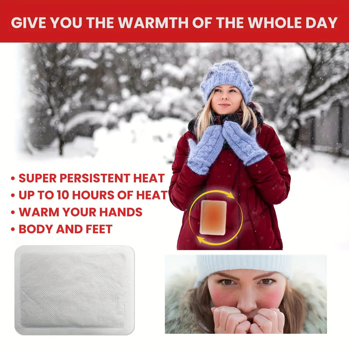 Odorless Hand Warmers 20-Pack with Listed 10-Hour Warmth, Portable Breathable Warmers for Winter Travel and Cold-Weather Outdoor Activities
