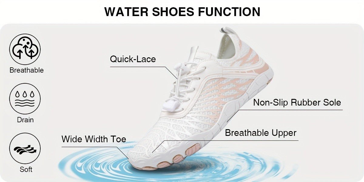 Women's Wide Toe Box Hiking Sneakers, Minimalist Barefoot-Style Trail Running Shoes with Non-Slip Design in White, Black and Pink Red