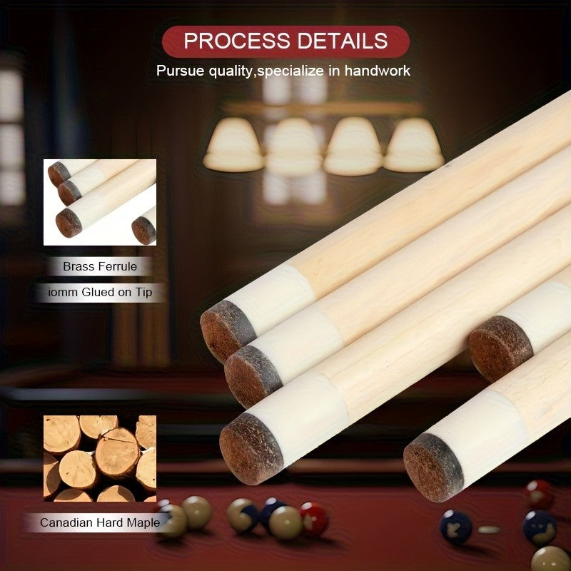 Maple Snooker Cue 58-Inch 20oz with Skull Theme, Accessory-Included Options for Men and Women, Game Room Gear and Christmas Gift Ideas
