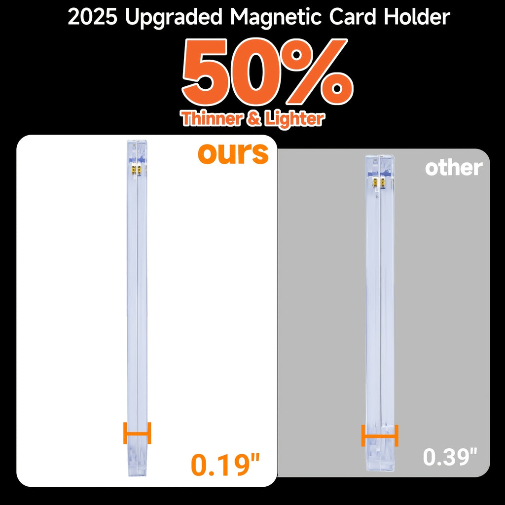 Magnetic Trading Card Holders 400-Pack, LOVFEN 35pt One-Touch Hard Plastic Cases for Standard Baseball and Sports Card Protection and Display
