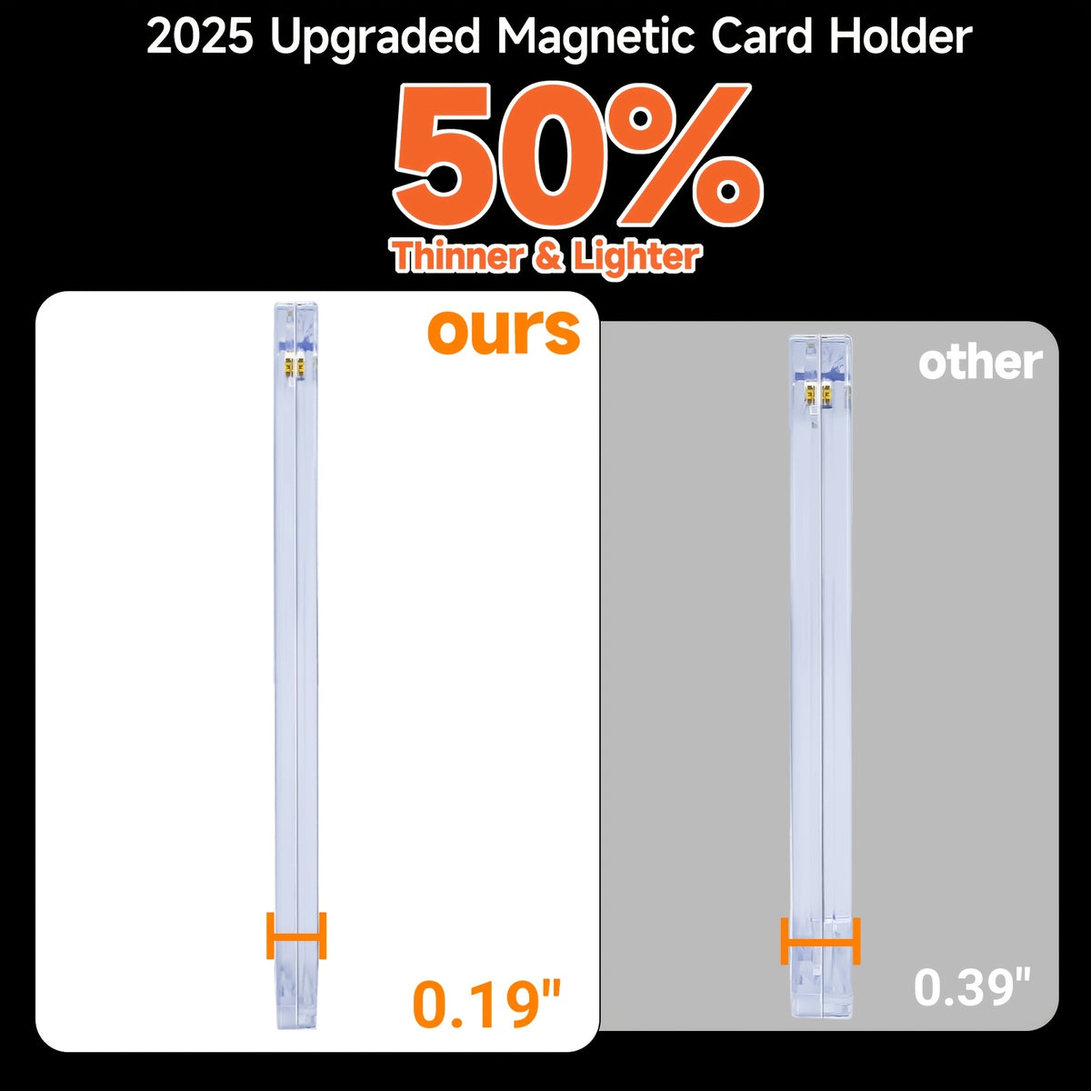 Magnetic Trading Card Holders 400-Pack, LOVFEN 35pt One-Touch Hard Plastic Cases for Standard Baseball and Sports Card Protection and Display