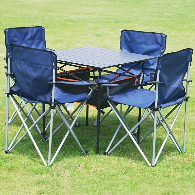2-Pack Folding Camping Chairs with Cup Holders and Carry Bags