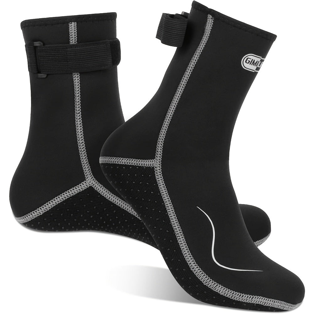 3mm Neoprene Water Socks for Women and Men, High-Cut or Low-Cut Wetsuit Footwear with Rubber Grip Soles for Snorkeling, Surfing and Swimming