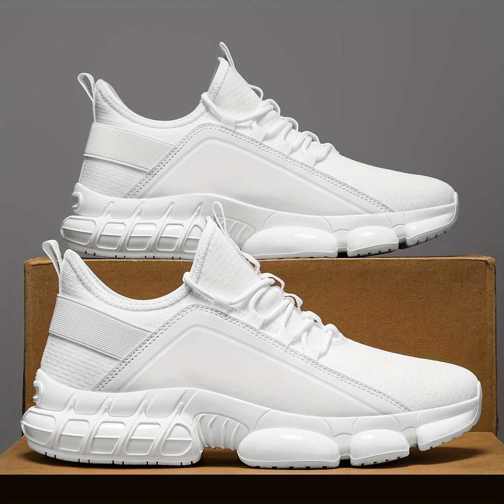Men's Air Cushion Running Shoes, Lightweight Breathable Fabric Low-Top Sneakers for Gym Training, Everyday Walking and Casual Wear
