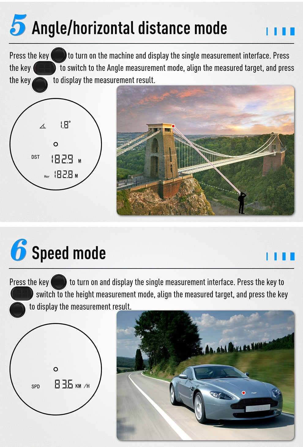 1200-Yard Golf Rangefinder LAB12 with 6.5x Magnification, Slope Compensation and Flag Lock, White USB Rechargeable Outdoor Accessory