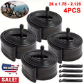 26 Inch Bike Inner Tubes 4-Pack, Butyl Rubber 26 x 1.75–2.125 with 32mm Schrader Valves and 2 Tire Levers for Mountain, Trail and Cruiser Bikes