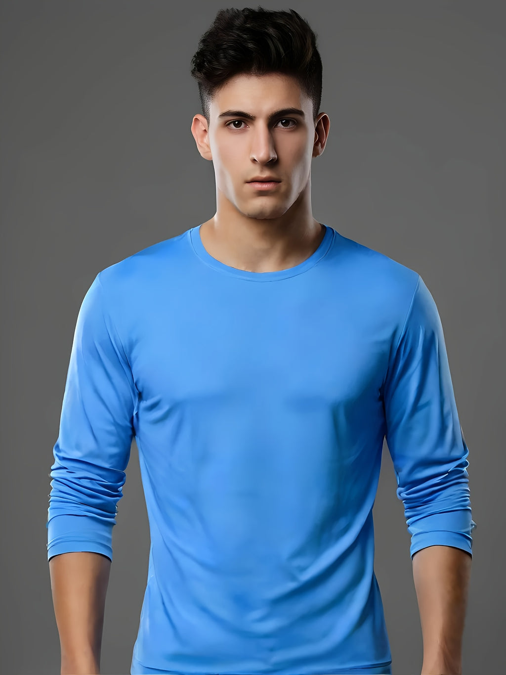 Men's UPF 50+ Quick-Dry Shirt 3-Pack, Long-Sleeve Moisture-Wicking Athletic Tops for Gym, Running, Golf and Beach Use, Mixed Colors