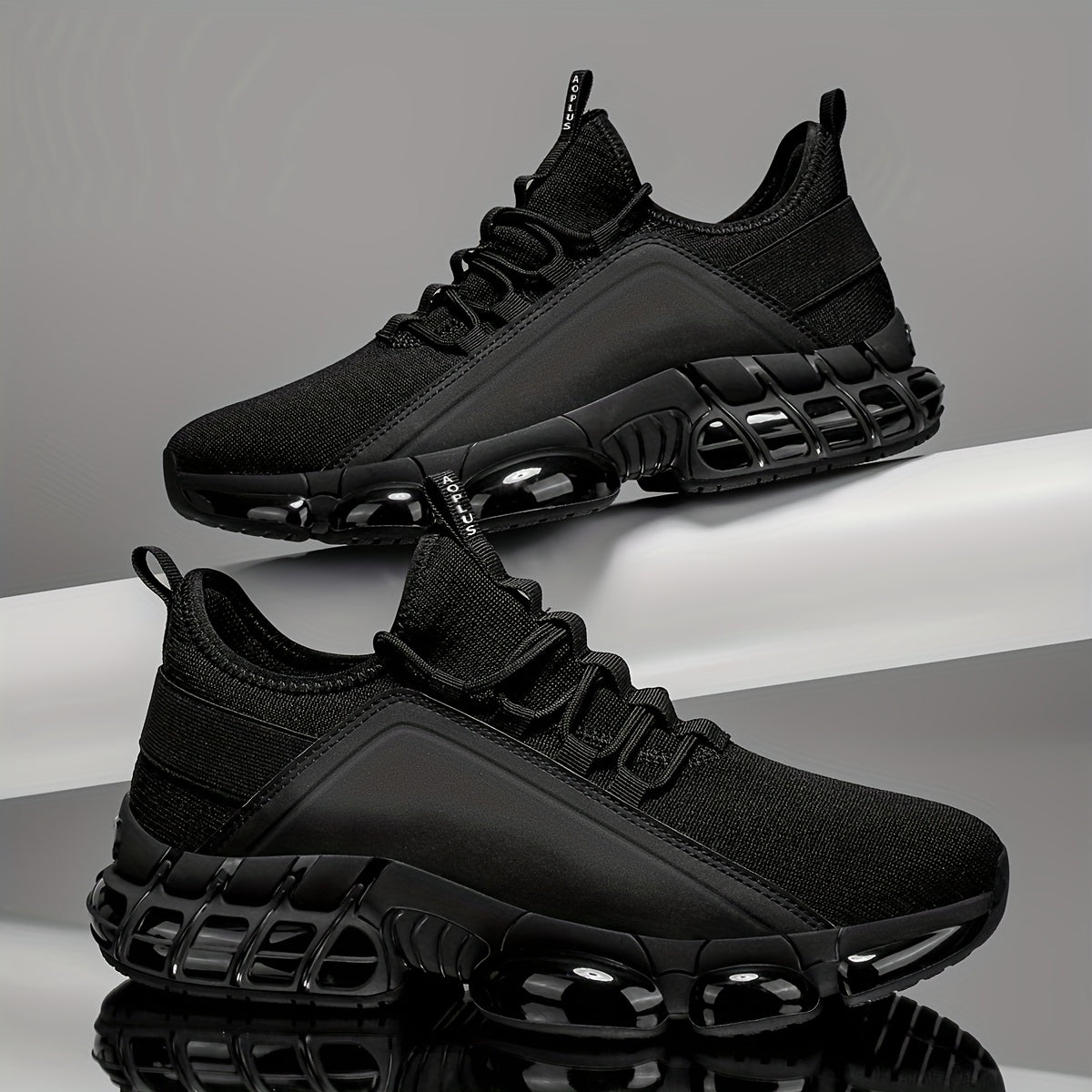 Men's Air Cushion Running Shoes, Lightweight Breathable Fabric Low-Top Sneakers for Gym Training, Everyday Walking and Casual Wear