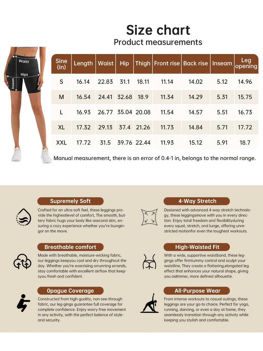 Stretch Yoga Shorts for Women with High-Waisted Design, Black or Dark Gray Workout Bottoms for Fitness, Running and Casual Wear, Sizes S–XXL