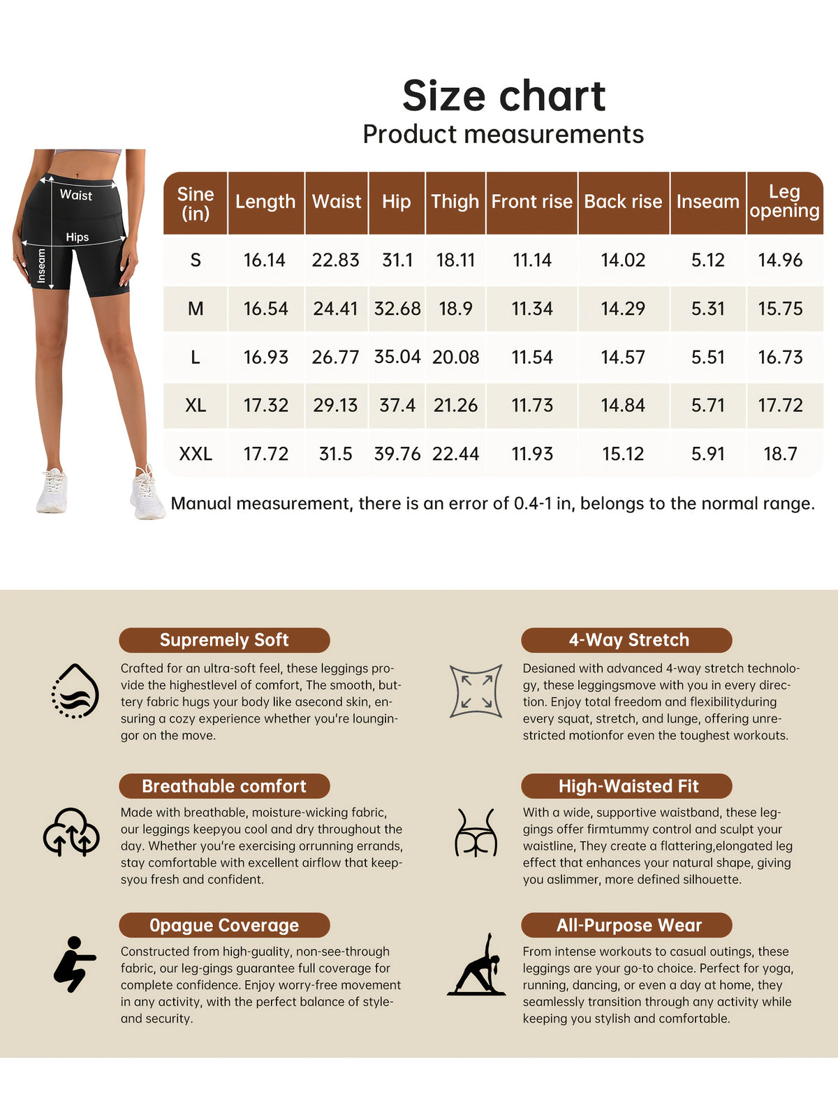 Stretch Yoga Shorts for Women with High-Waisted Design, Black or Dark Gray Workout Bottoms for Fitness, Running and Casual Wear, Sizes S–XXL