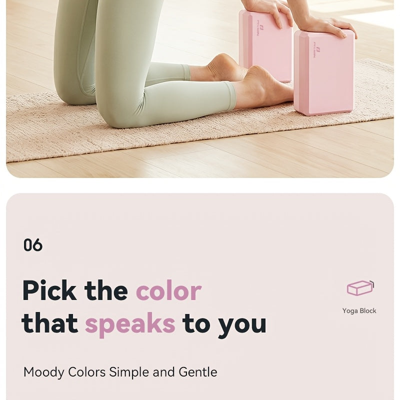 2-Piece Color-Block EVA Yoga Mat Set for Stretching, Pilates and Home Workouts