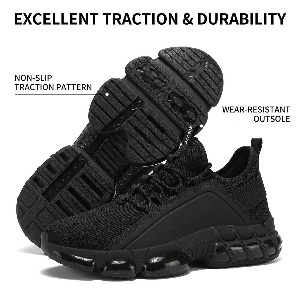 Men's Road Running Shoes with Rubber Soles, Lightweight Breathable Low-Top Lace-Up Sneakers for Gym Training and Everyday Casual Wear