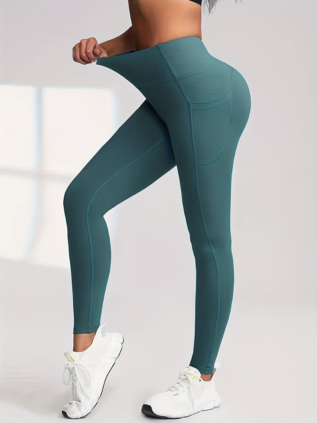 4-Pack Women's High-Waisted Capri Workout Leggings with Side Pockets, PRO-FiT Stretch Yoga and Running Pants in Mixed Color, XXL