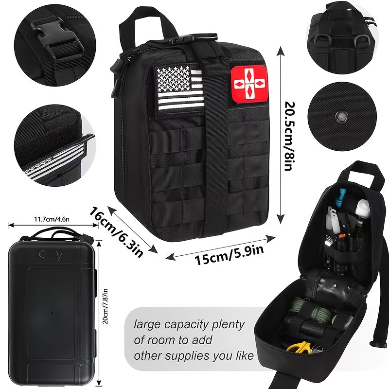 Outdoor Survival Gear Kit with Fire Starter, Compass and Multi-Tools for Camping, 13-in-1 or 258-in-1 Labeled Options and Gift Ideas