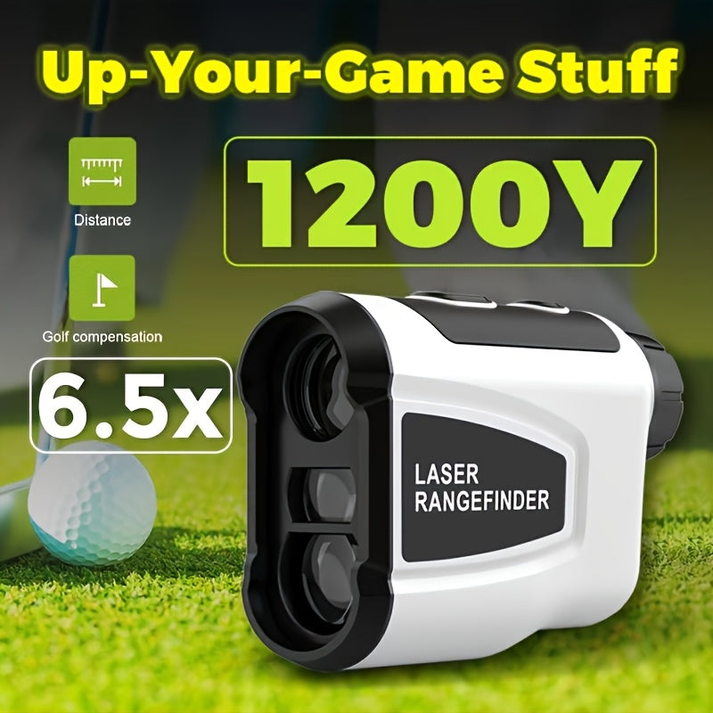1200-Yard Golf Rangefinder LAB12 with 6.5x Magnification, Slope Compensation and Flag Lock, White USB Rechargeable Outdoor Accessory
