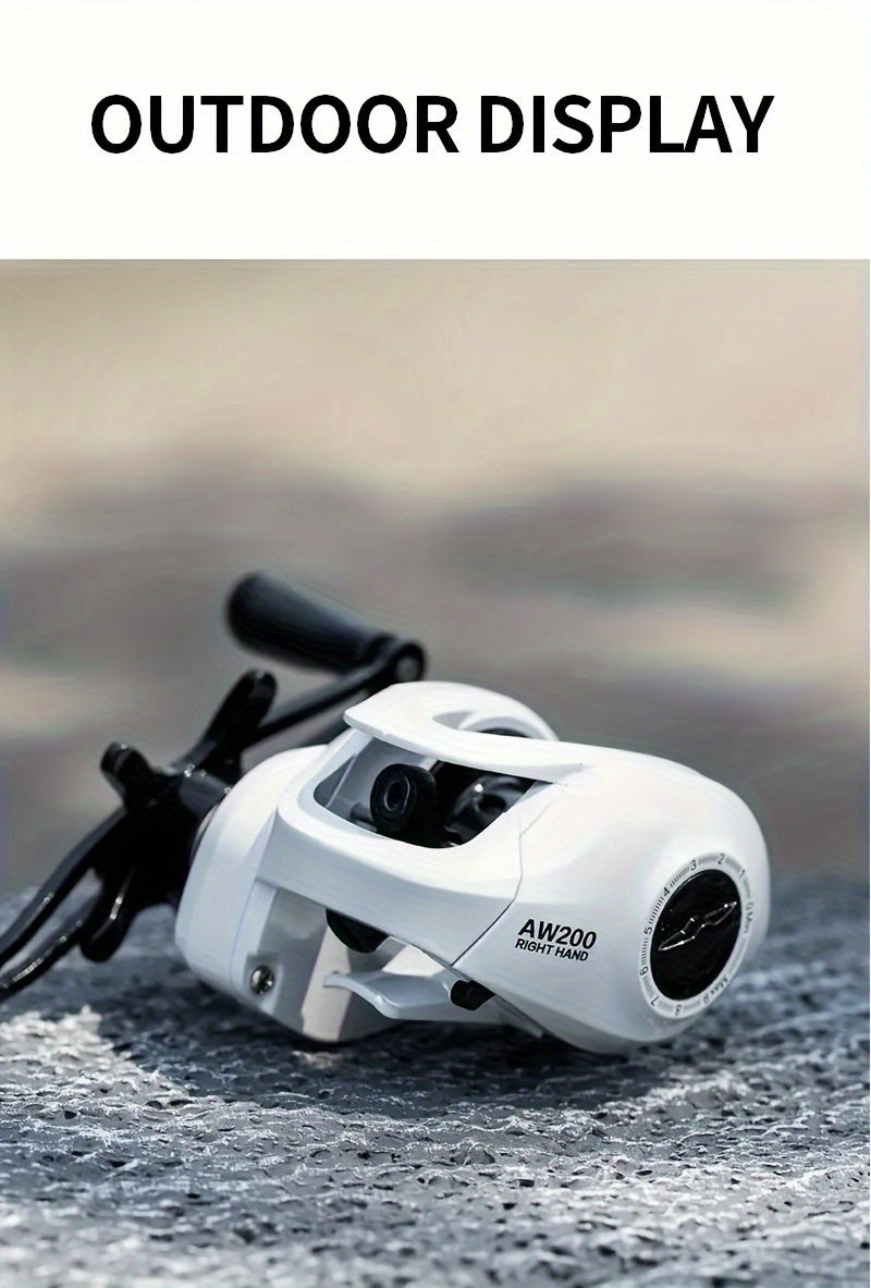 6.3:1 Baitcasting Reel AW200 Series with 18 lb Max Drag, AW200-L and AW200-R Model Options for Freshwater and Saltwater Fishing
