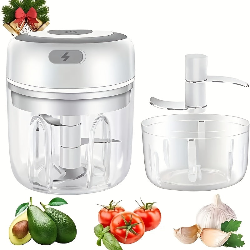 Cordless Mini Food Chopper, Rechargeable Portable Food Processor with Meat Grinder Blade for Garlic, Vegetables and Fruit, Home and Camping Meal Prep