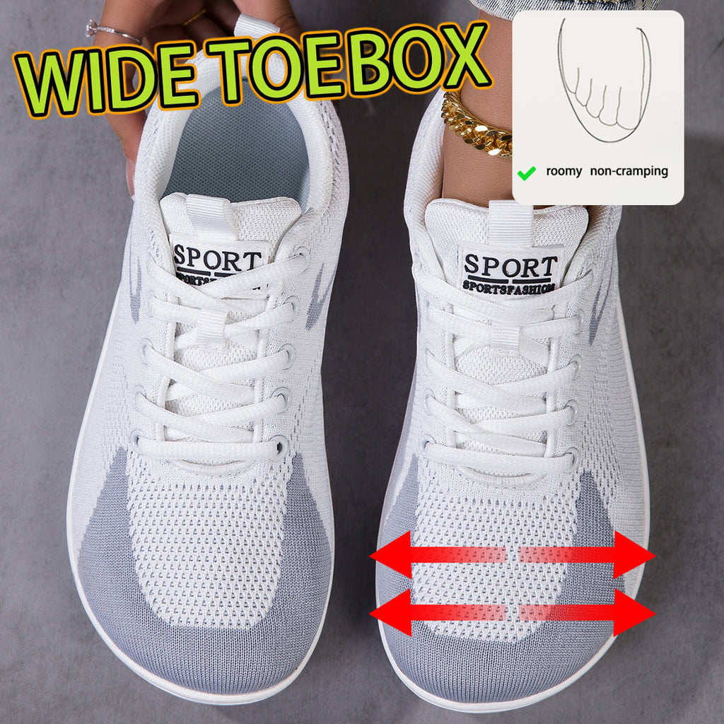Women's Wide Toe Box Training Sneakers with Cushioned EVA Sole and Arch Support, Low-Top Walking Shoes for Gym and Everyday Wear