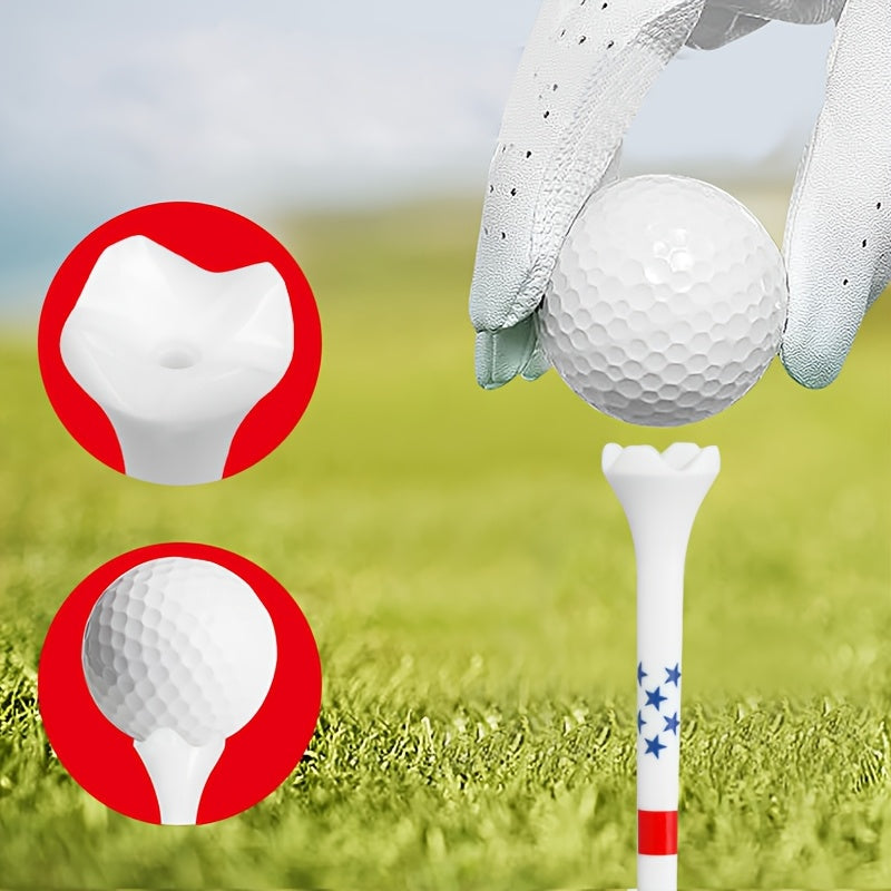 Plastic Golf Tees 100-Pack, 83mm Reusable Tee-Shot Supplies for Practice Rounds and Course Days, Outdoor Accessories and Gift Ideas for Golfers