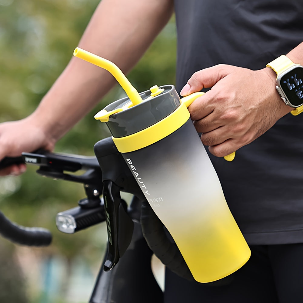 Three-Size Water Bottle Set, 46 oz 27 oz and 9.5 oz Travel Drink Containers with Listed Straw Lid and Handle for Fitness, Outdoor Days and Daily Carry