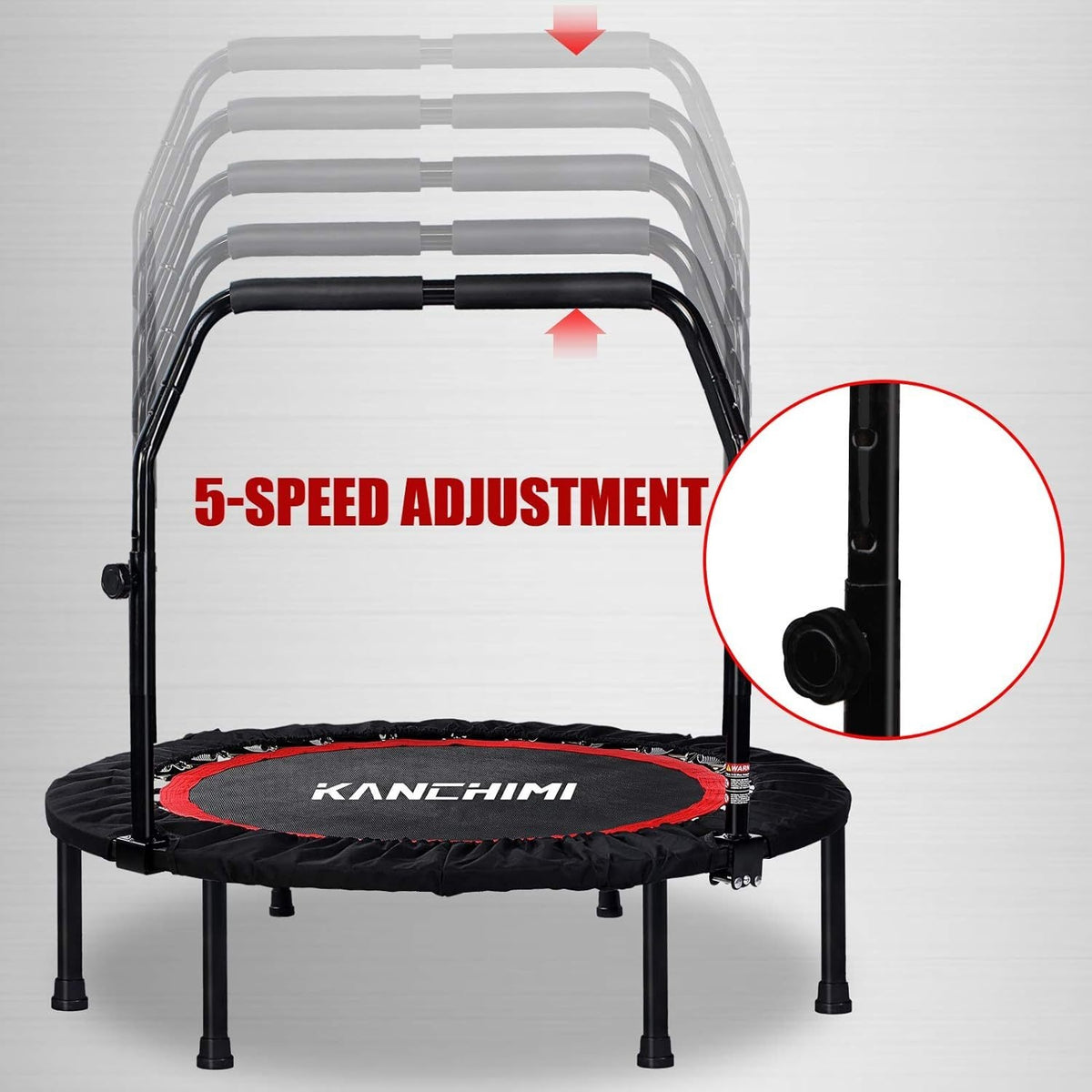 40-Inch Foldable Fitness Trampoline for Adults, Compact Indoor Exercise Rebounder for Home Gym Cardio Sessions and Everyday Workout Routines