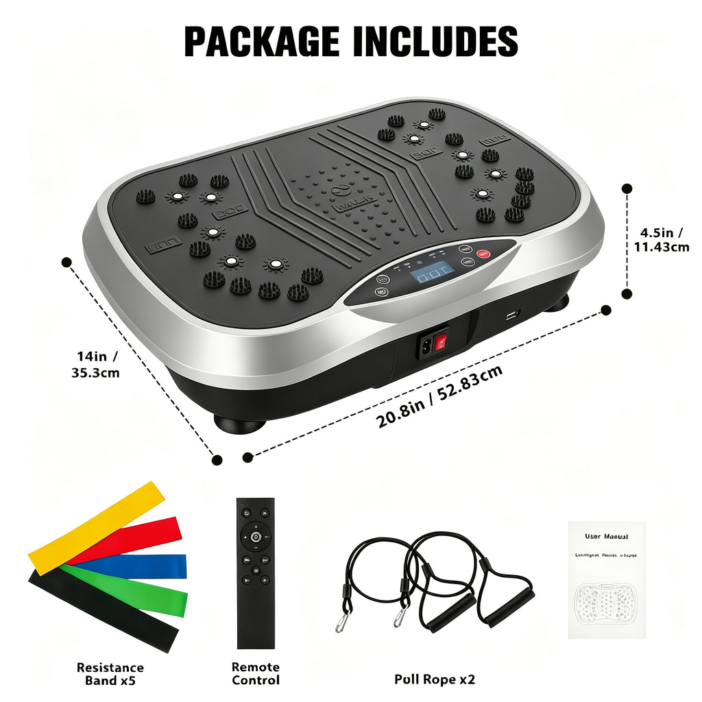 200W Vibration Plate Exercise Machine for Home Gym, 9 Programs and 100 Speed Levels with Remote, Compact Fitness Platform Rated to 330 lb