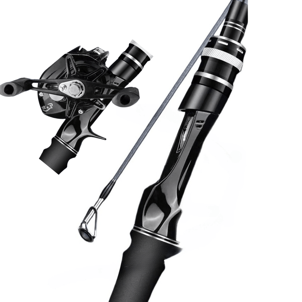 Black Carbon Fiber Fishing Rod and Reel Combo, Aluminum Alloy Reel with 7.2:1 Gear Ratio, 165 or 180 cm Rod and Left or Right Hand Options for Outdoor Anglers