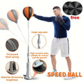Boxing Reflex Ball with Suction Cup and 2 Rubber Mats, Indoor Standing Speed Ball for Adult Reaction Training and Home Gym Fitness Equipment