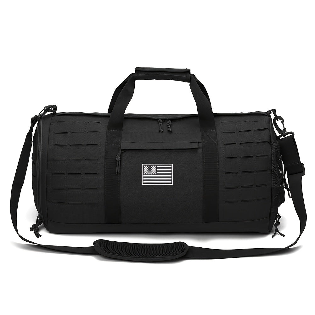40L Tactical Duffel Bag with Shoe Compartment and MOLLE, Heavy-Duty Gym Weekender for Men's Sports Gear, Work and Outdoor Camping Travel