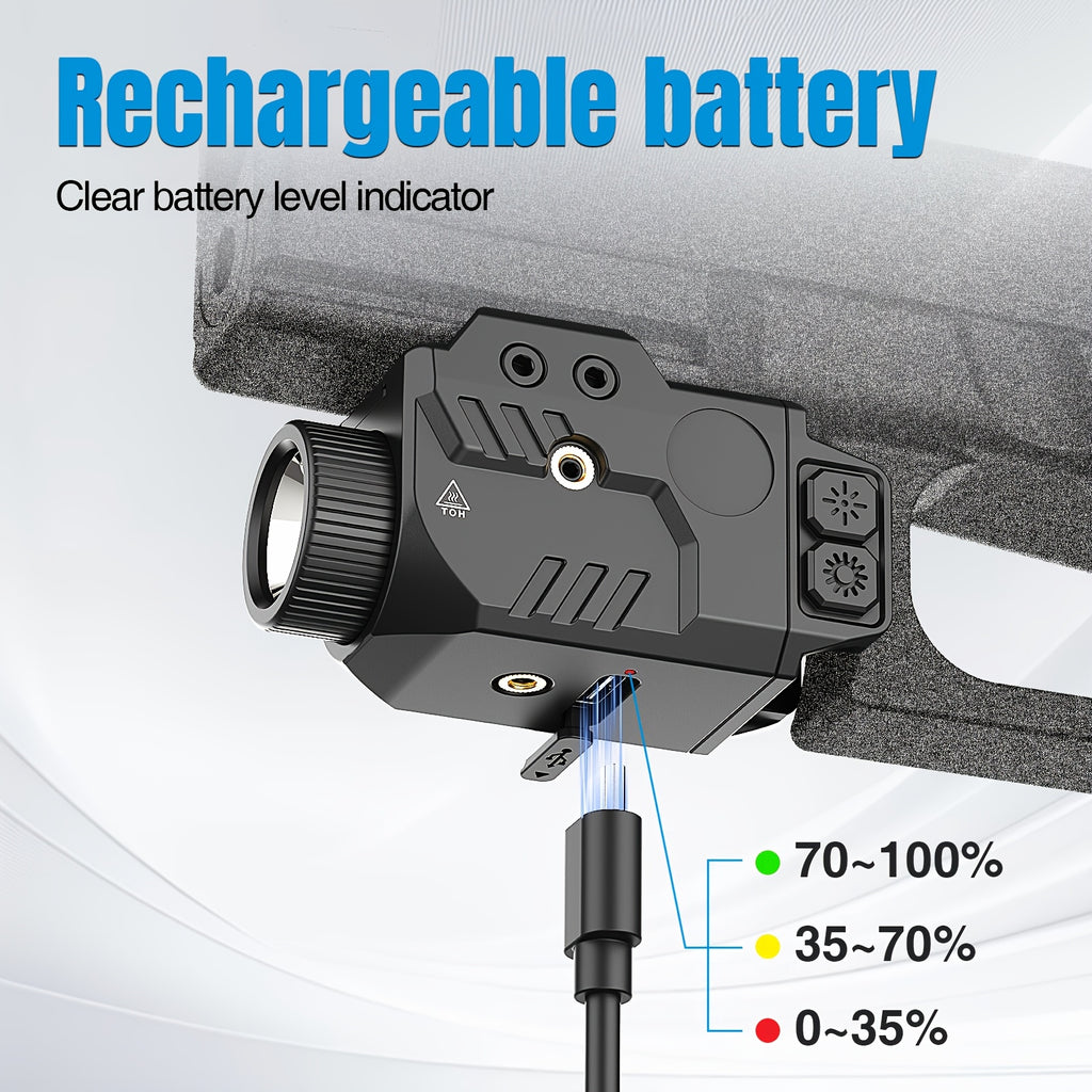 Rechargeable Flashlight and Green Laser Sight Combo SL1085, 750 Lumens with Picatinny Rail Interface, Combined Light and Green Beam Design