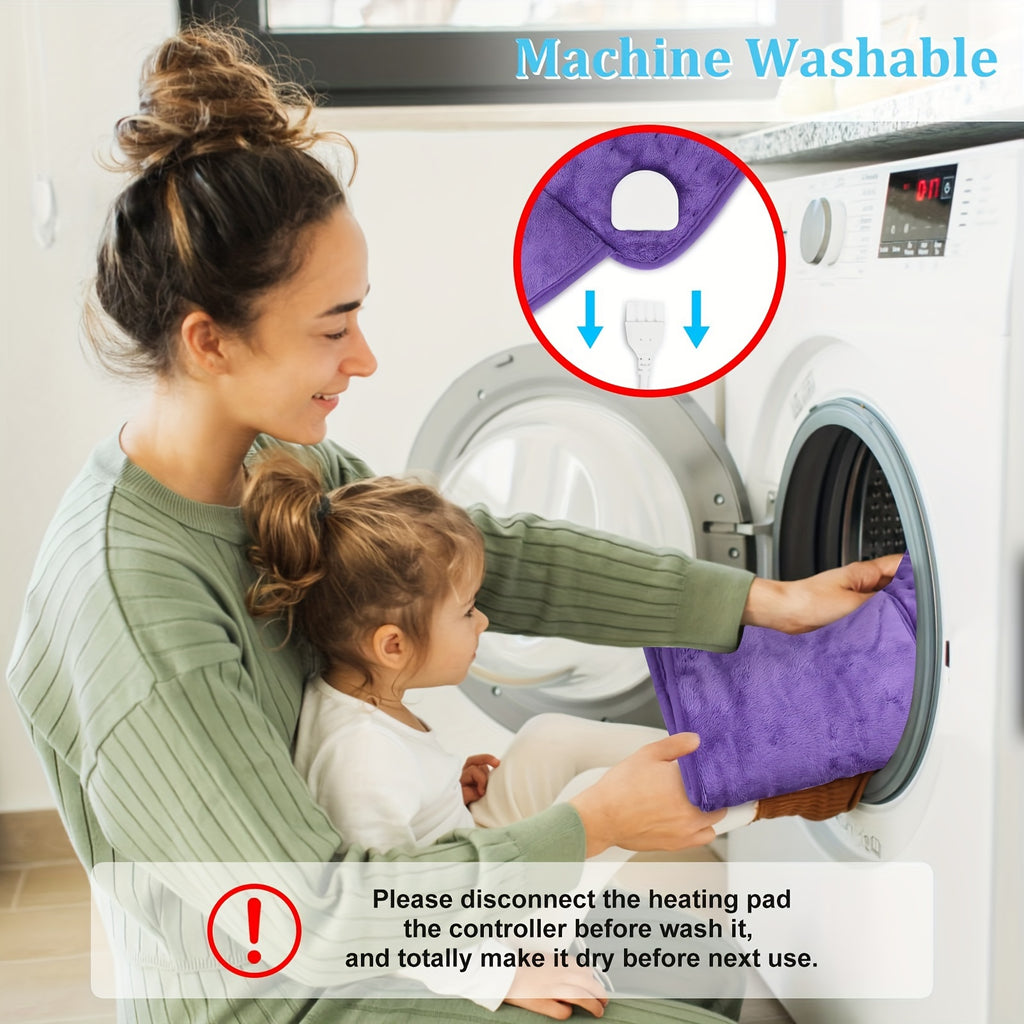 Electric Heating Belt for Men and Women, 12 x 24 Inch Washable Waist Wrap with 6 Heat Settings, 4 Auto Shutoff Timers and Adjustable Fit