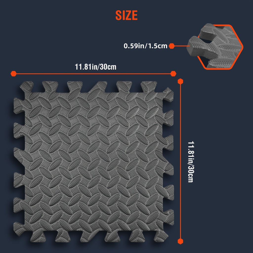 Foam Gym Flooring Mats, Interlocking EVA Puzzle Exercise Tiles in 20, 48 or 60-Piece Packs for Home Gym, Yoga and Weightlifting Spaces