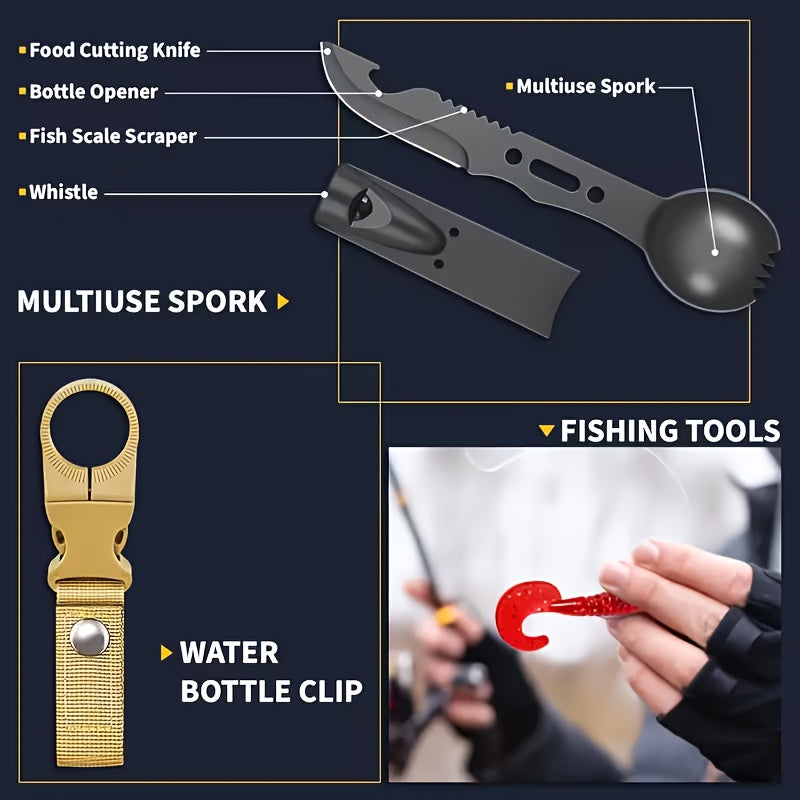 28-in-1 Survival Equipment Set with Tactical Knife and Outdoor Tools, Magnesium Rod and Flint for Hiking Adventures and Father's Day Gifts