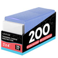 Baseball Card Toploaders and Sleeves 200-Piece Set by LOVFEN, 100 Hard Plastic 3x4-Inch Top Loading Holders Plus 100 Sleeves for Sports Trading Cards