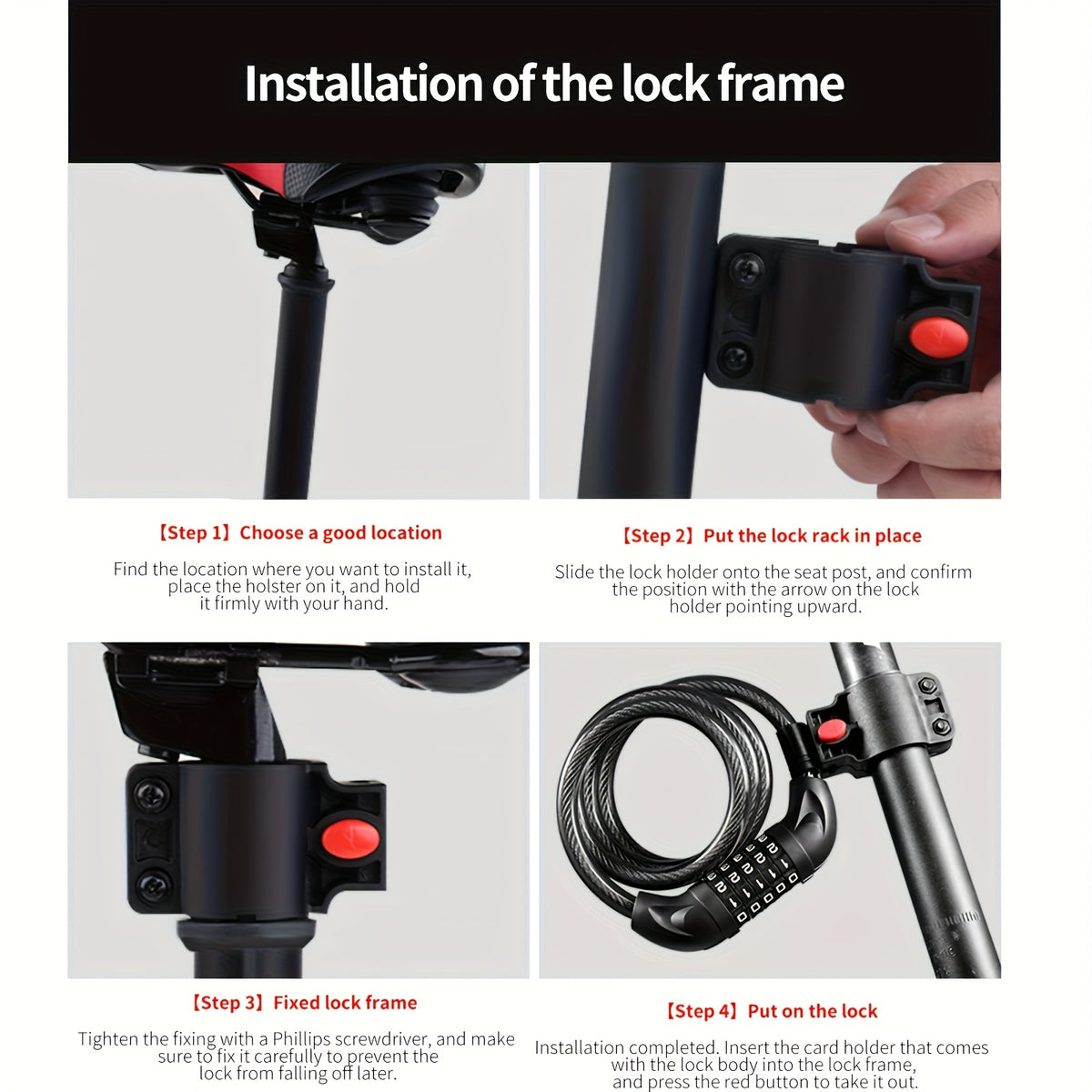 5-Digit Combination Bike Lock by TOSUOD, Coiled Cable in 49.21 or 59.06 Inch Options for Bicycles, Scooters and Motorcycle Parking