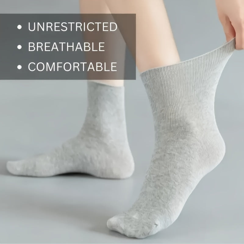 Women's Non-Binding Socks in Random Colors, Soft Elastic Everyday Sock Multipacks with 5, 10 or 15 Pair Options and Hand-Wash Care