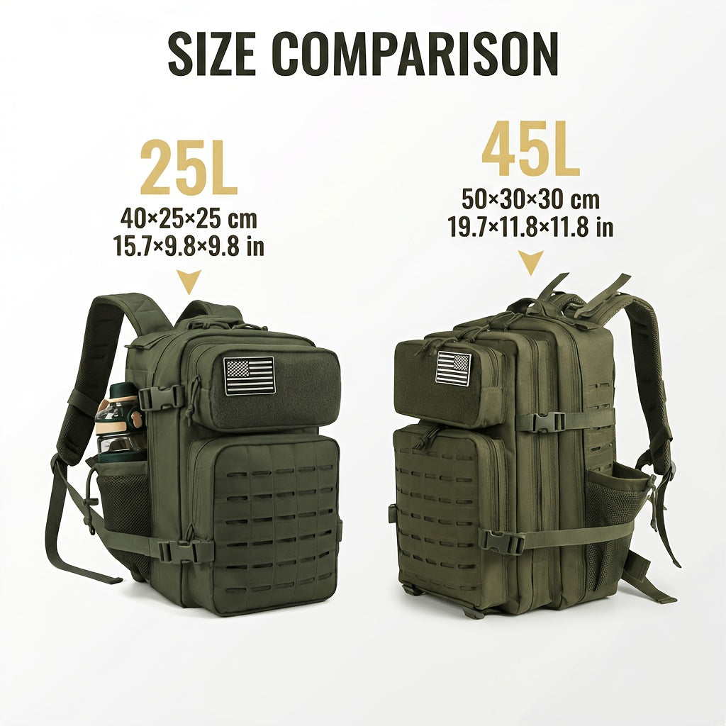 25L or 45L Travel Backpack with MOLLE-Style Webbing