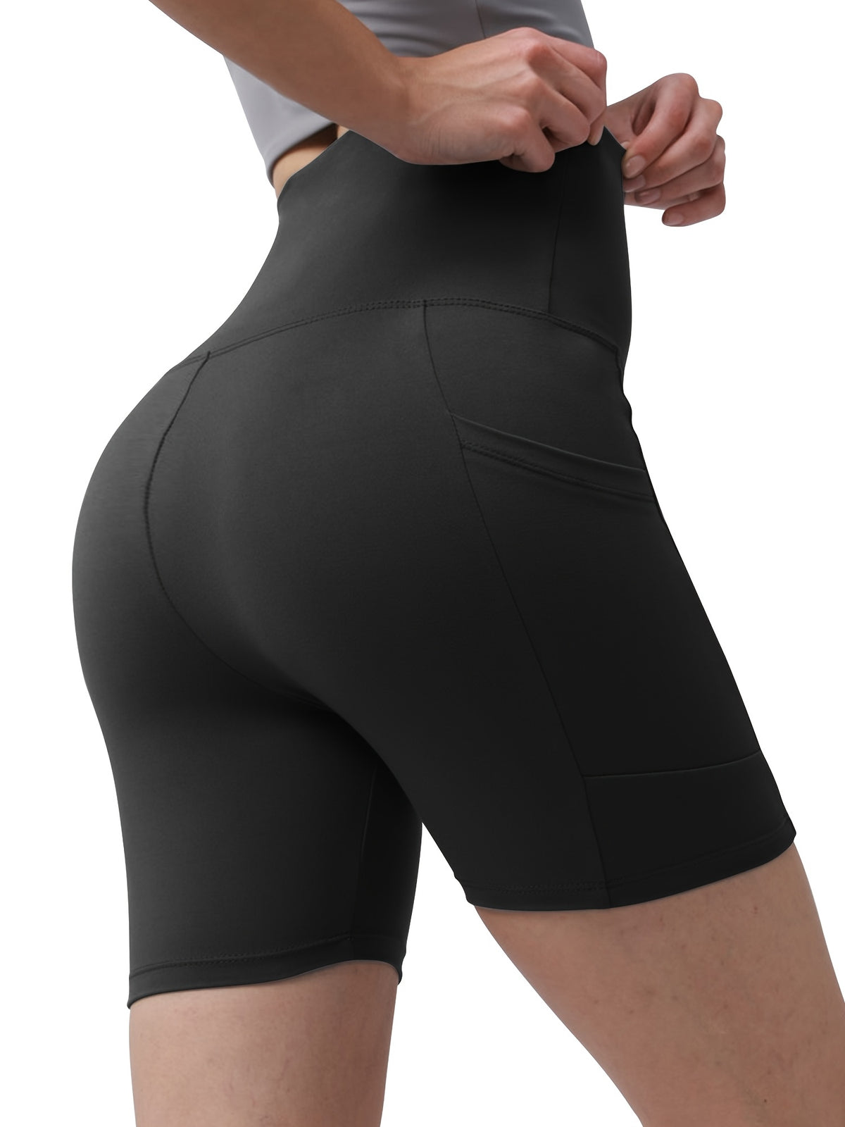 Quick-Dry Yoga Shorts for Women, High-Stretch Sports Shorts for Pilates, Running and Fitness in Dark Gray, Navy or Pink, Single Piece in Size S