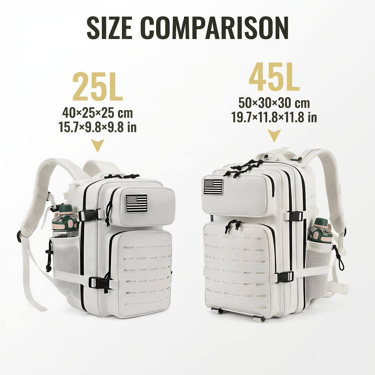 25L or 45L Travel Backpack with MOLLE-Style Webbing