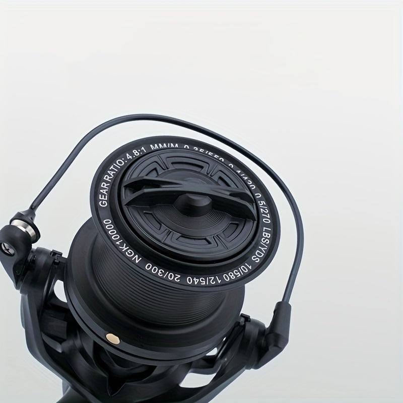 10000 Sea Fishing Reel with Listed Metal Construction and Large Line Capacity, Large-Size Angling Equipment for Offshore Fishing Trips and Fishing Gifts