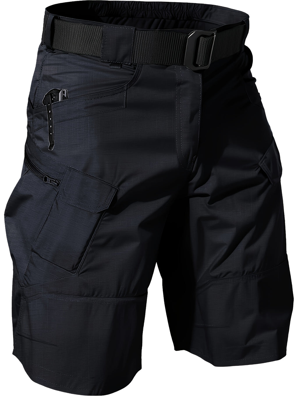 Multi-Pocket Cargo Shorts for Men, Breathable Quick-Dry Tactical-Style Work Shorts in Black, Khaki, Grey or Fern Green for Everyday Outdoor Wear