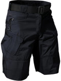 Multi-Pocket Cargo Shorts for Men, Breathable Quick-Dry Tactical-Style Work Shorts in Black, Khaki, Grey or Fern Green for Everyday Outdoor Wear