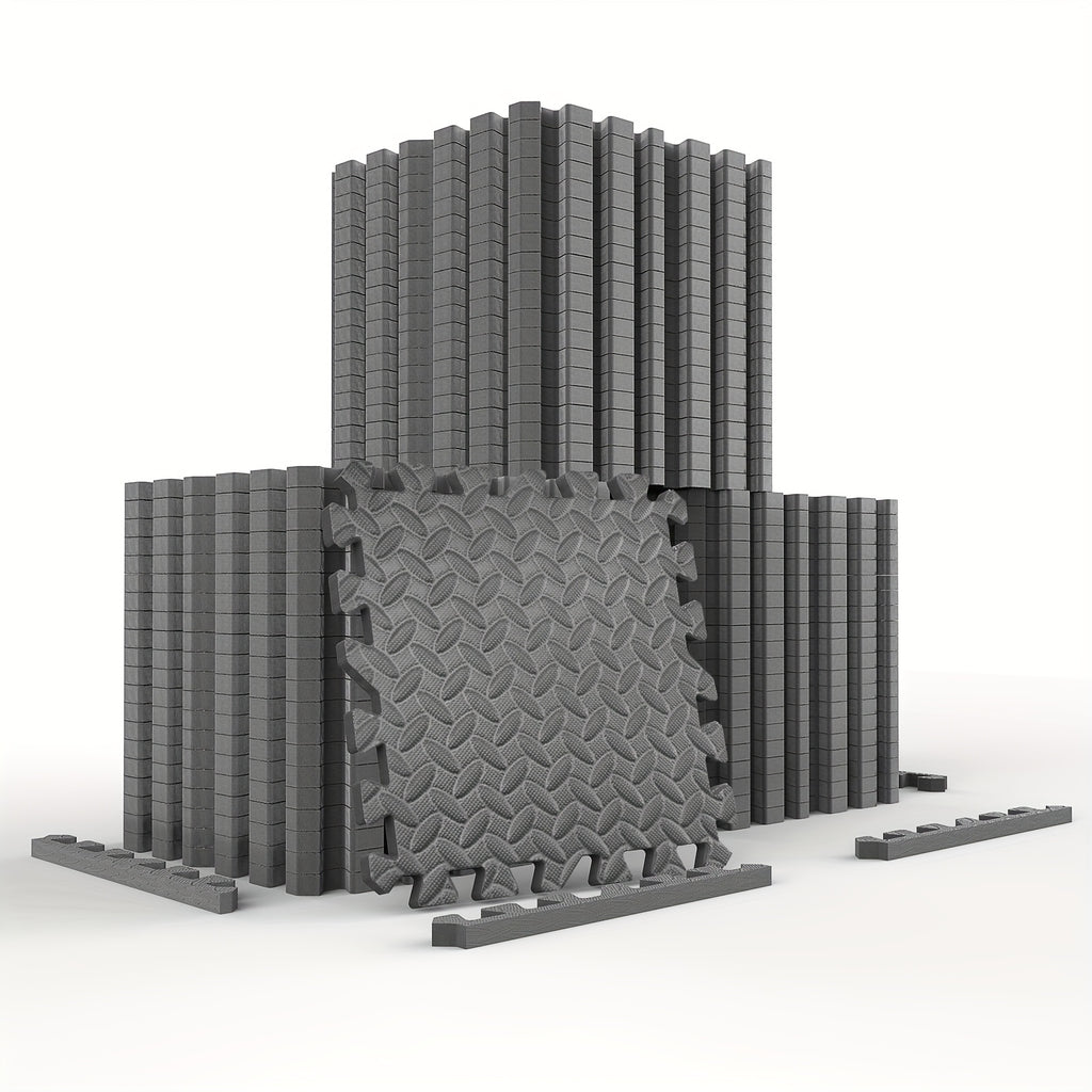 Foam Gym Flooring Mats, Interlocking EVA Puzzle Exercise Tiles in 20, 48 or 60-Piece Packs for Home Gym, Yoga and Weightlifting Spaces