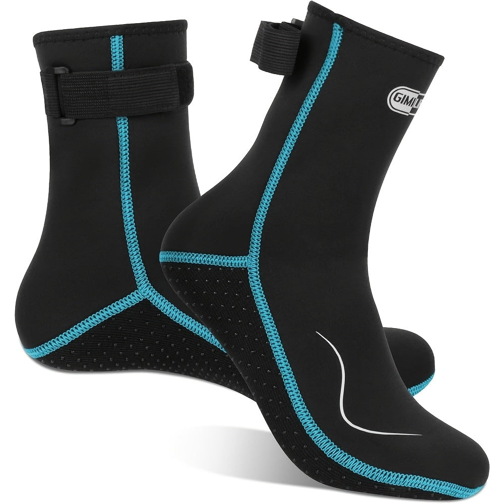 3mm Neoprene Water Socks for Women and Men, High-Cut or Low-Cut Wetsuit Footwear with Rubber Grip Soles for Snorkeling, Surfing and Swimming