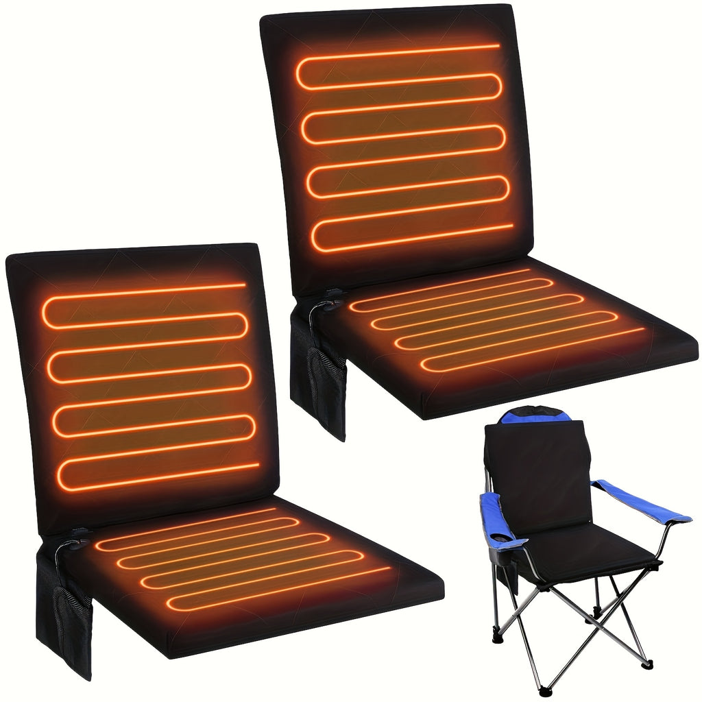 USB Heated Seat Cushion, Foldable Portable Warming Pad with 3 Adjustable Modes for Camping and Stadium Seats, Power Bank Not Included
